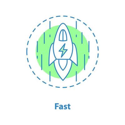 Fast speed concept icon. Startup idea thin line illustration. Vector isolated outline drawing