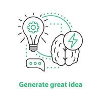Generating idea concept icon. Thinking idea thin line illustration. Vector isolated outline drawing