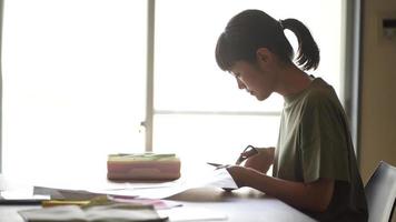 Woman cutting the pattern video