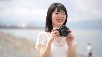 Woman taking a picture video