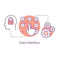 User access and control concept icon. Profile interface. Authorization idea thin line illustration. User's account. Vector isolated outline drawing