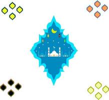 fondo con la sensación de una mezquita con el día de eid adha. vector