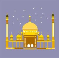 Light blue background with eid al adha mosque concept. vector