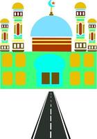 mezquita con el concepto de eid al adha.para el fondo de eid adha con mezquita creativa vector