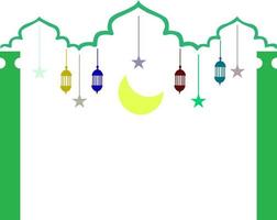 the moon, stars and lanterns for Eid al-Adha vector