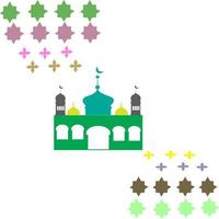 mezquita eid al-adha y adornos vector