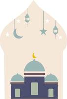 Eid al-Adha with a simple mosque theme vector