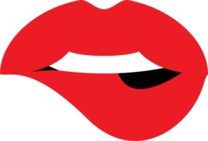 Woman red lips clipart design illustration png