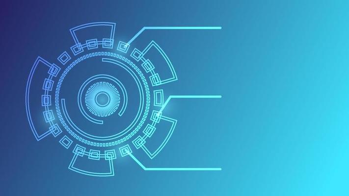 abstract futuristic technology background. virtual Hi-tech circle HUD screen with digital circuit board