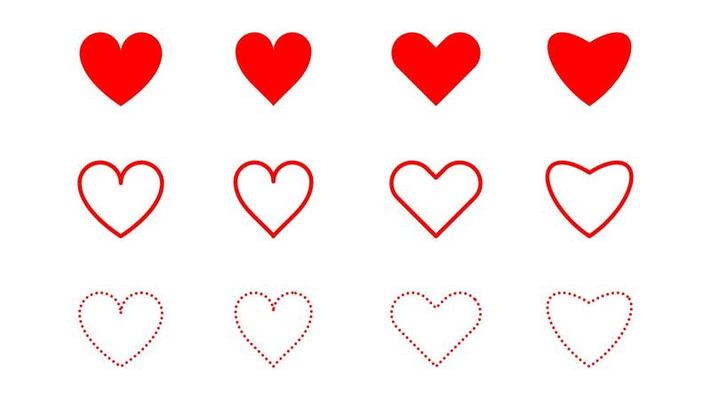 heart shape set isolated on white background