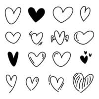 heart shape set isolated on white background vector