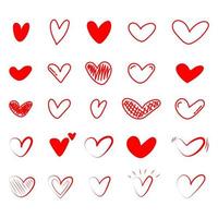 heart shape set isolated on white background vector