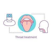 Throat health concept icon. Respiratory system. Otolaryngology idea thin line illustration. ENT problems. Vector isolated outline drawing