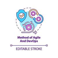 Method of Agile and DevOps concept icon. Innovation processes. Tech macro trends abstract idea thin line illustration. Isolated outline drawing. Editable stroke vector