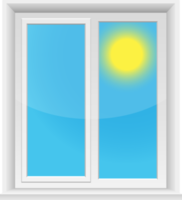 Transparent windows and sunny sky clipart design illustration png