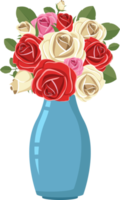 vaso con illustrazione di design clipart fiore