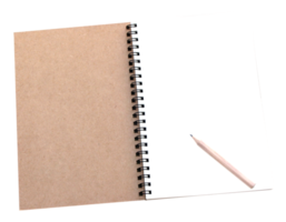 notebook and pencil on transparent background png file