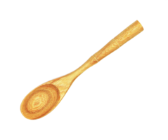 cucchiaio di legno isolato su file png di sfondo trasparente