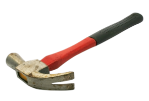 Old hammer isolated on transparent background png file