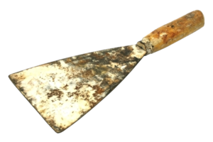 old metal spatula isolated on transparent background png file