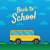cartel de regreso a la escuela con autobús escolar vector