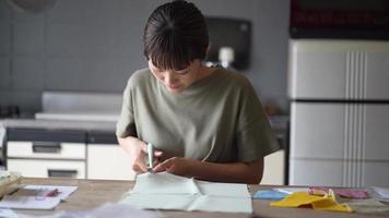 Woman cutting the cloth video