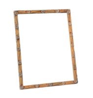 Blank old blackboard photo frame on transparent  backround with string, retro style png