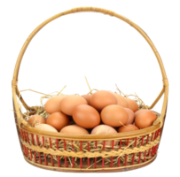 oeufs bruns dans le panier sur fond transparent fichier png