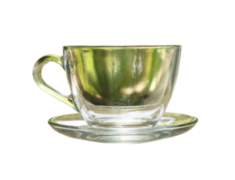 empty hot tea cup on transparent background png file