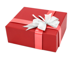 confezione regalo rossa con fiocco di nastro su file png di sfondo trasparente