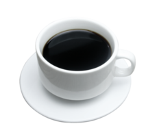 café negro en una taza en un archivo png de fondo transparente