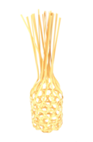 cesto di bambù rotondo di vimini su file png di sfondo trasparente