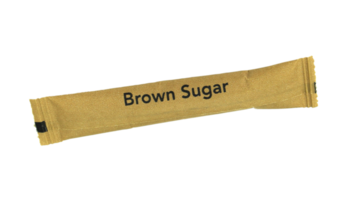 brown sugar sachet on transparent background png file