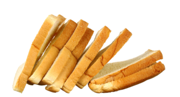 Rows of bread, rows of slices on transparent background png file