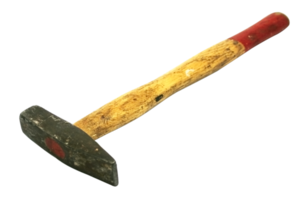 Old hammer isolated on transparent background png file