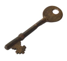 Old key isolated on transparent background png file