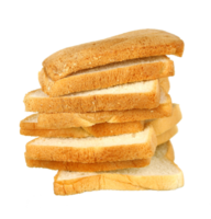 Rows of bread, stack rows of slices on transparent background png file