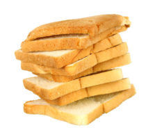 Rows of bread, stack rows of slices on transparent background png file