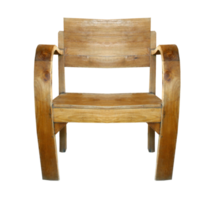 wood chair with backrest isolated on transparent backgrounf png file