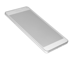 Black modern smartphone on transparent background png file
