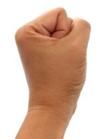mano con el puño haciendo el símbolo del comunismo en un archivo png de fondo transparente