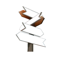wood road arrow sign on transparent background png file
