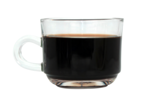 hot black coffee in a cup of coffee on transparent background png file