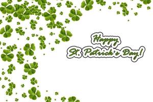 green clover leaves isolated on white background. St.Patrick 's Day photo