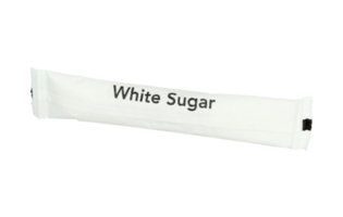 white sugar sachet on transparent background png file