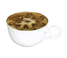 café en una taza en un archivo png de fondo transparente