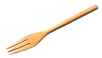 tenedor de madera en archivo png de fondo transparente