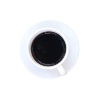 Cup of coffee with hot black coffee on transparent background png file