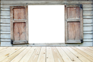 old wood window frame and transparent background png file