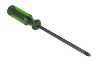 green screwdriver on transparent background png file